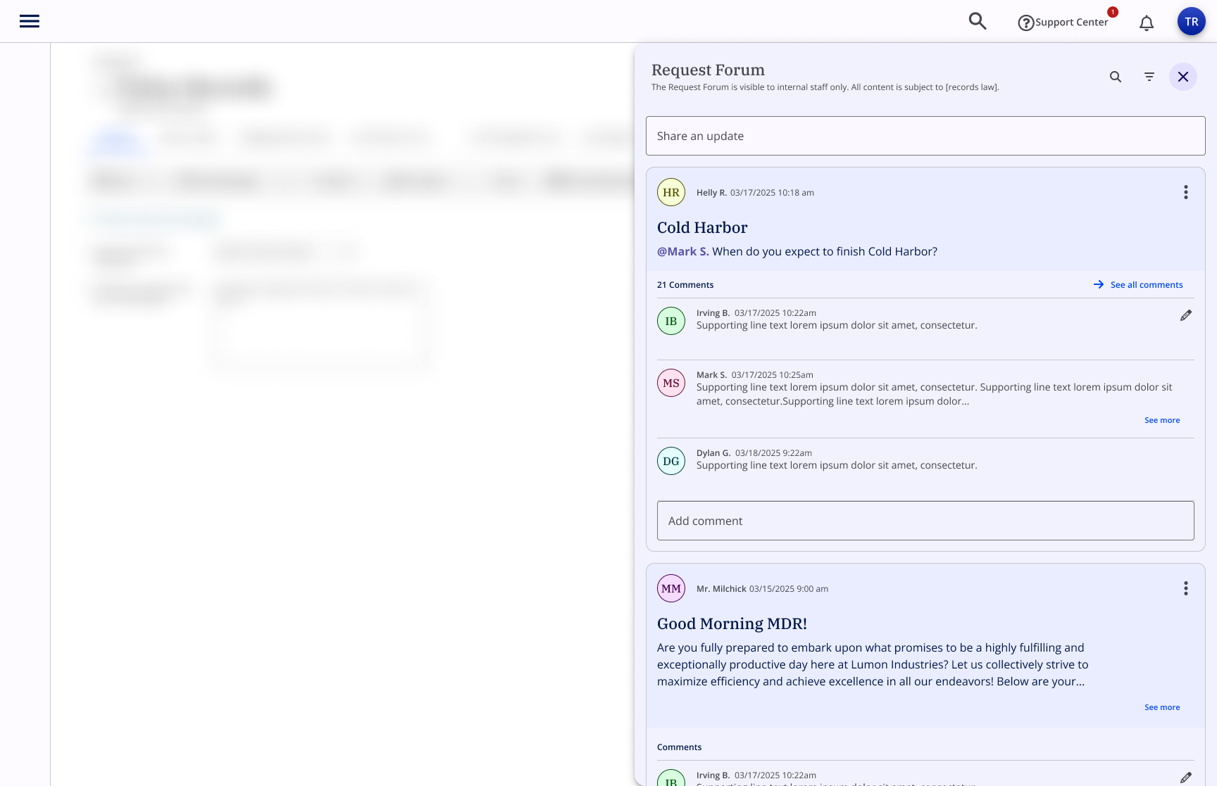 Request forum preview